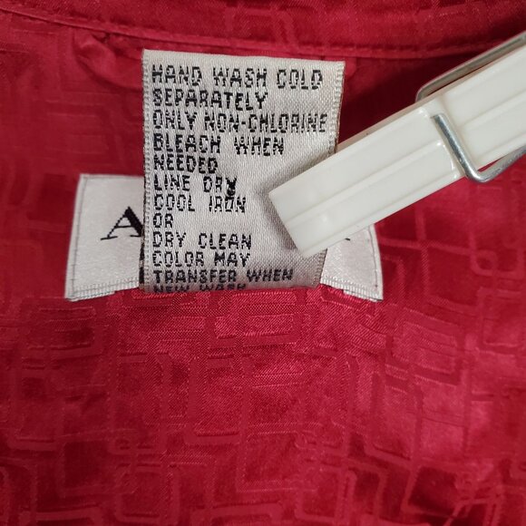 Alfani Mens Size M Shirt Pajama Top 100% Silk Button Down Geometric Textured - Picture 4 of 10